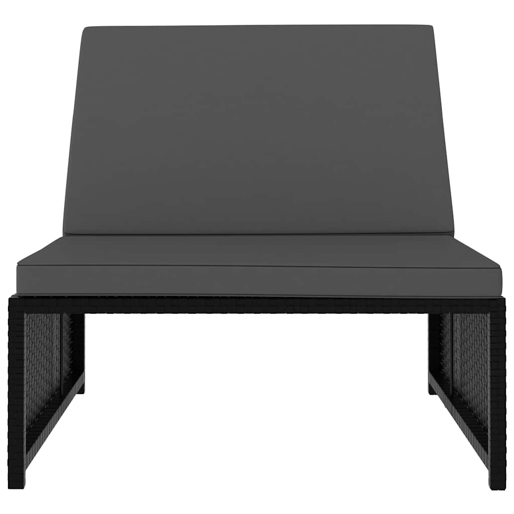 vidaXL Tuinstoelen 2 st verstelbaar met tafel poly rattan bruin
