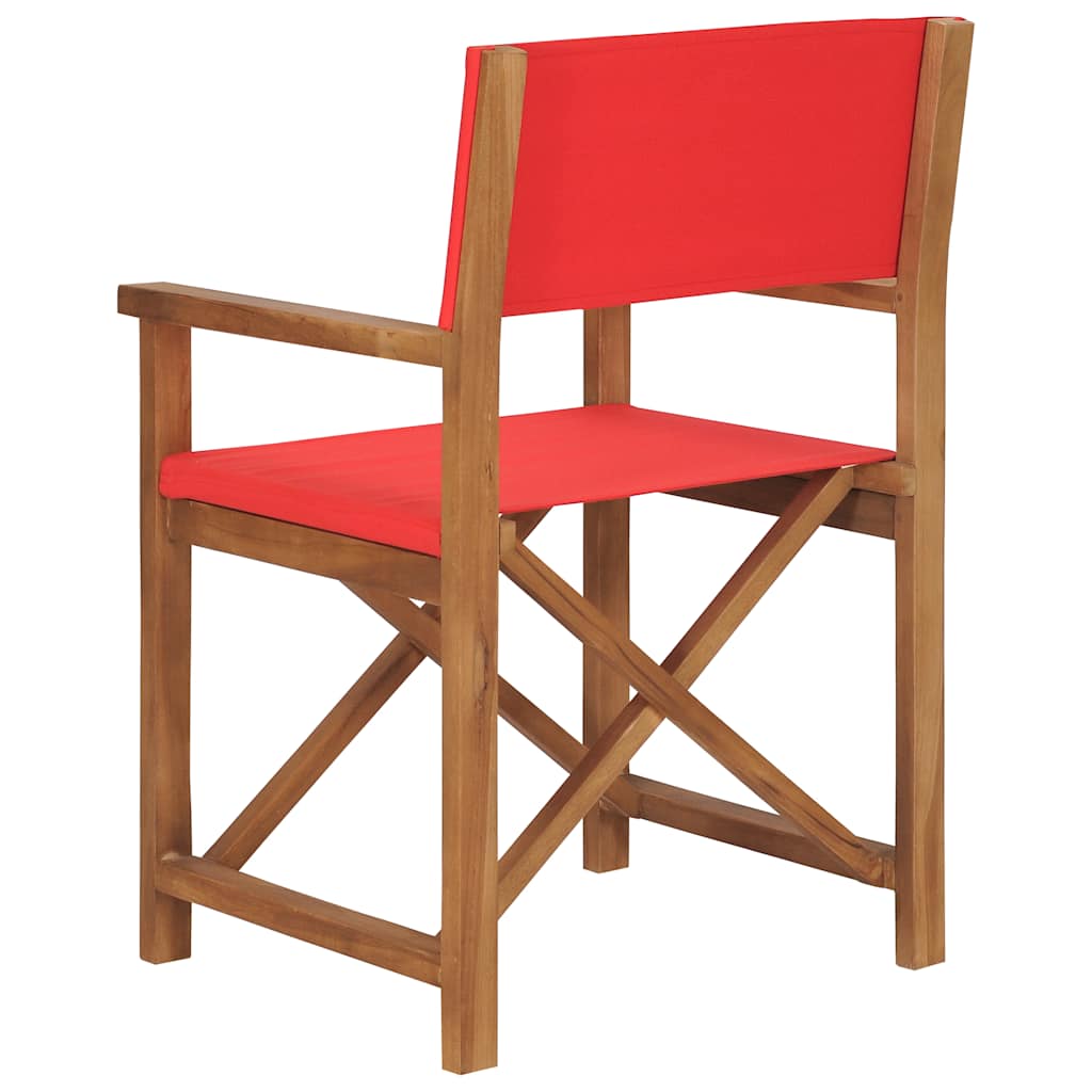 vidaXL Folding Director's Chairs 2 pcs Solid Teak Cream