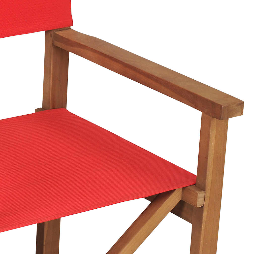 vidaXL Folding Director's Chairs 2 pcs Solid Teak Cream