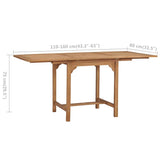vidaXL Tuintafel verlengbaar (110-160)x80x75 cm massief teakhout