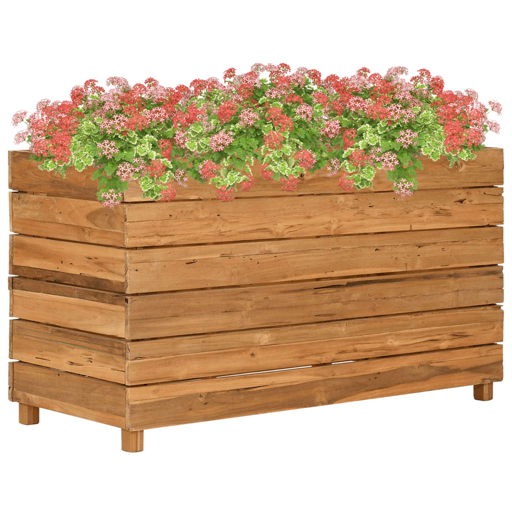 vidaXL Plantenbak verhoogd 50x40x38 cm gerecycled teakhout en staal