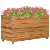 vidaXL Plantenbak verhoogd 50x40x38 cm gerecycled teakhout en staal