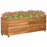 vidaXL Plantenbak verhoogd 50x40x38 cm gerecycled teakhout en staal