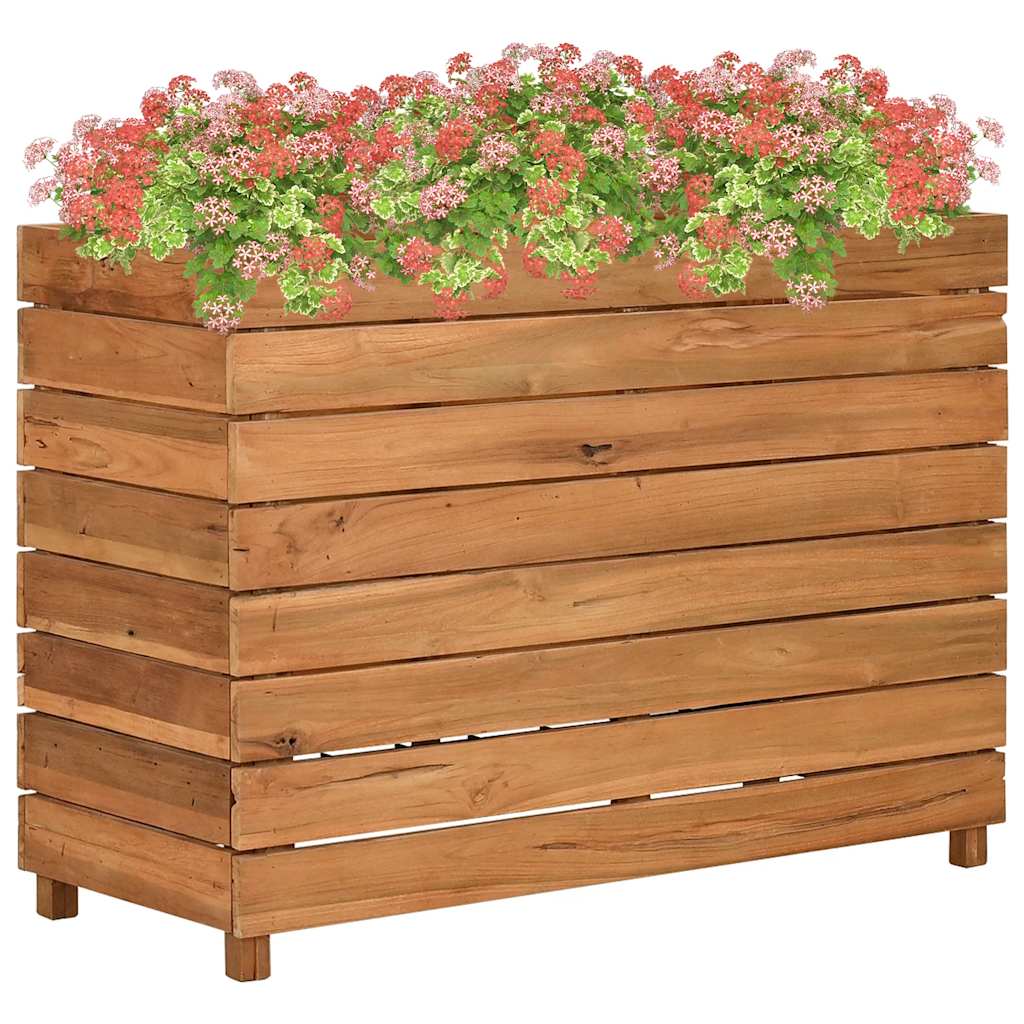 vidaXL Plantenbak verhoogd 50x40x38 cm gerecycled teakhout en staal