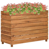 vidaXL Plantenbak verhoogd 50x40x38 cm gerecycled teakhout en staal