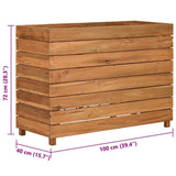vidaXL Plantenbak verhoogd 50x40x38 cm gerecycled teakhout en staal