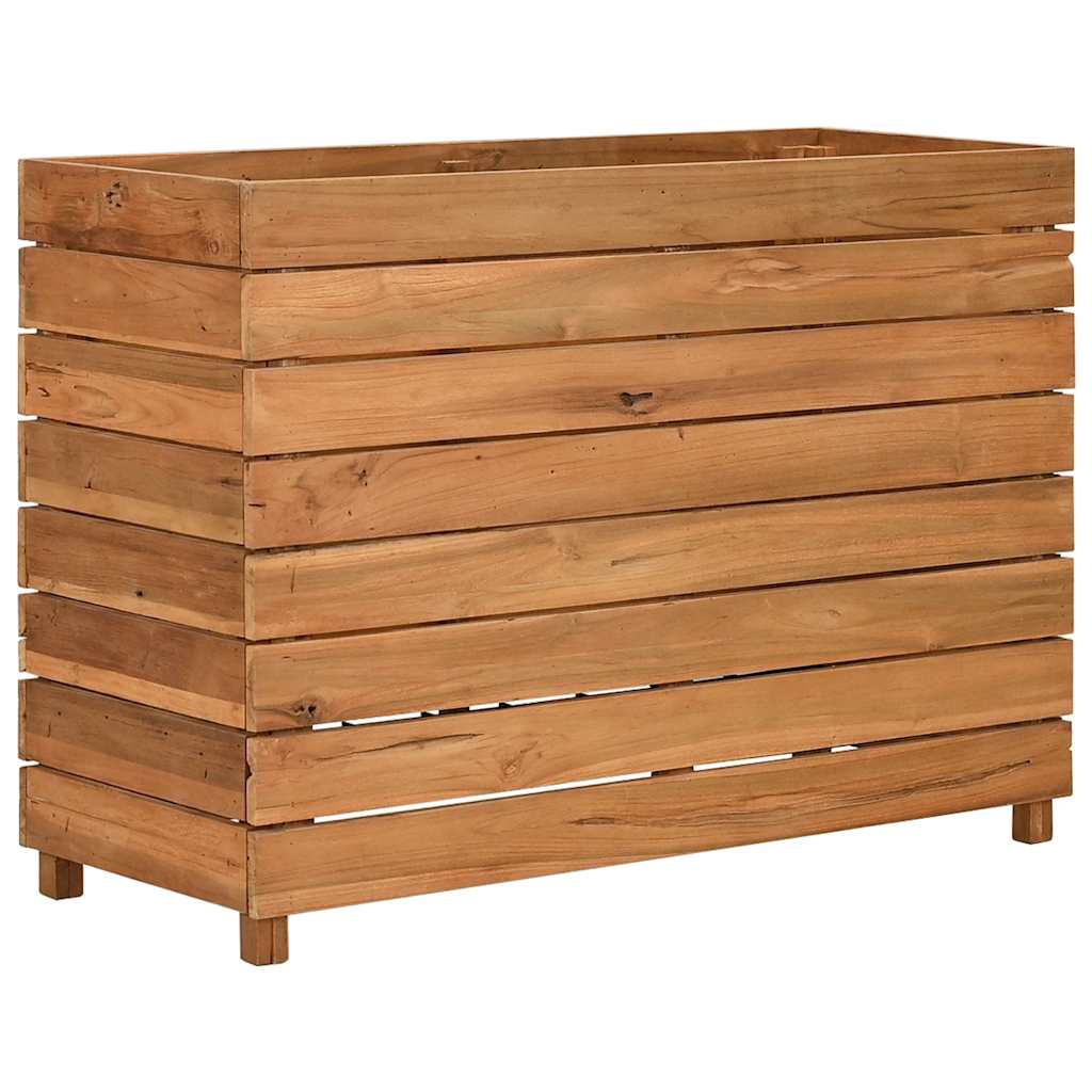 vidaXL Plantenbak verhoogd 50x40x38 cm gerecycled teakhout en staal