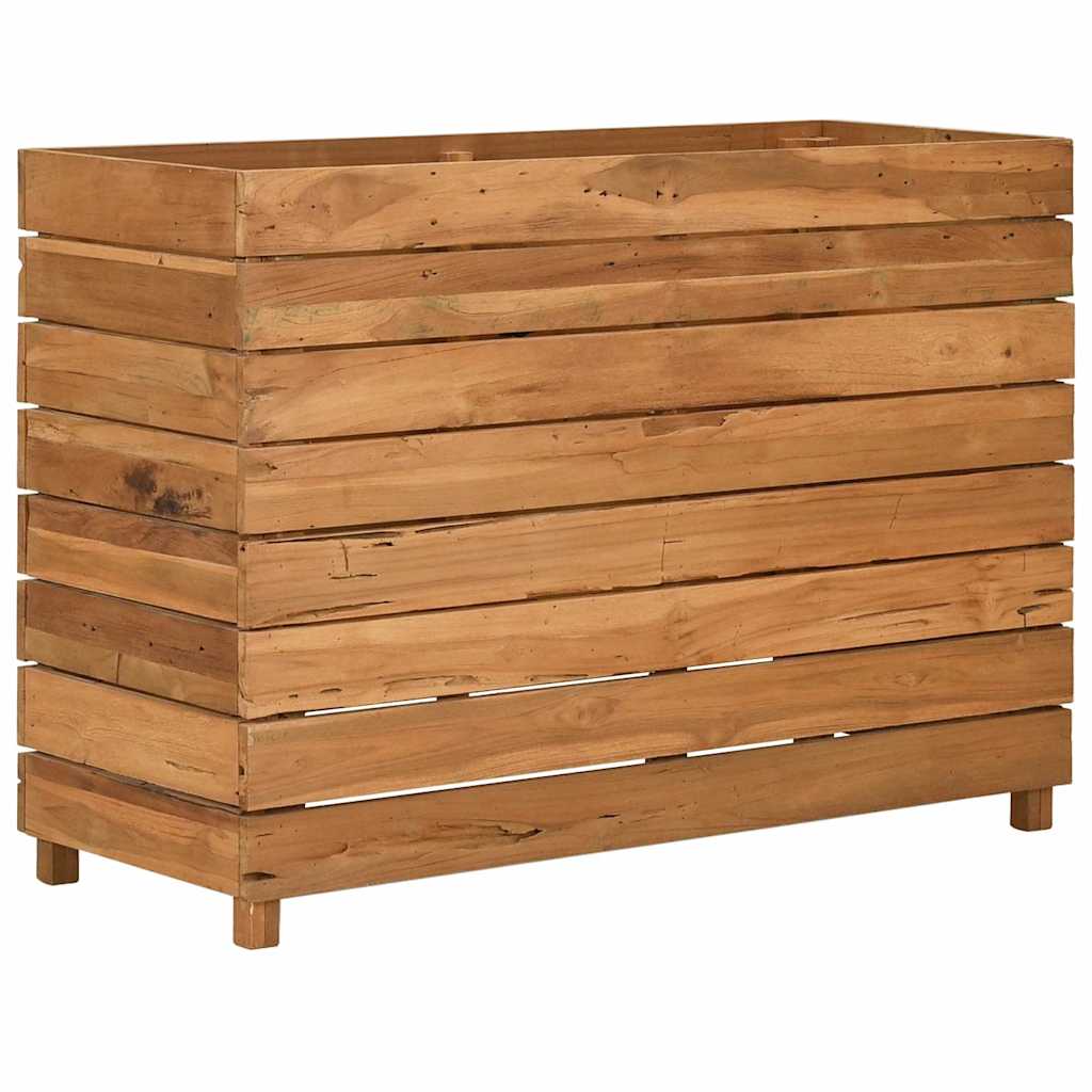 vidaXL Plantenbak verhoogd 50x40x38 cm gerecycled teakhout en staal