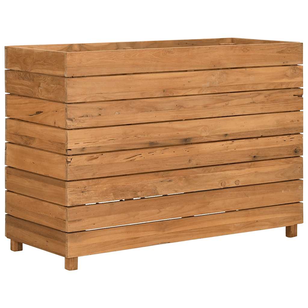 vidaXL Plantenbak verhoogd 50x40x38 cm gerecycled teakhout en staal