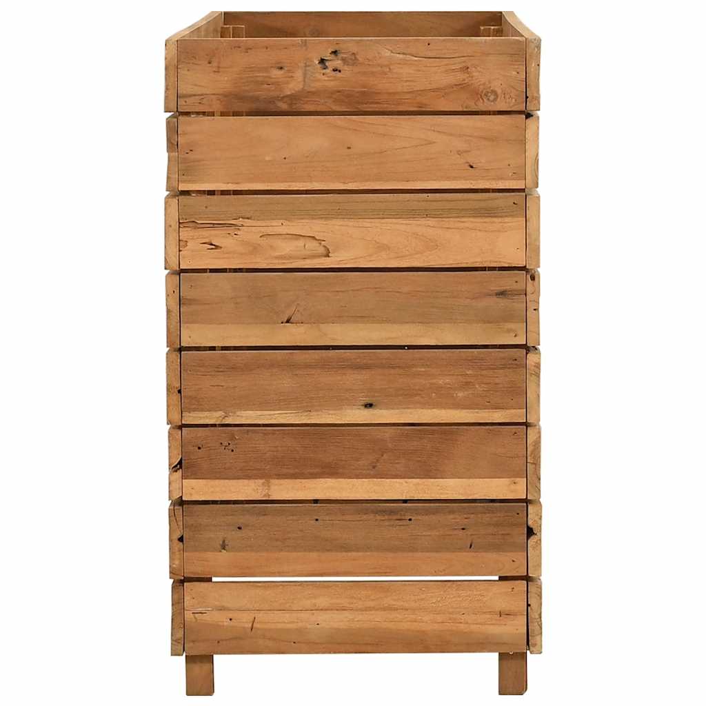 vidaXL Plantenbak verhoogd 50x40x38 cm gerecycled teakhout en staal