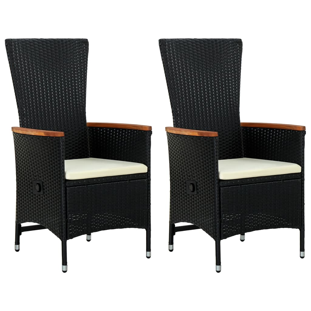 vidaXL Tuinstoelen 2 st met kussens poly rattan beige