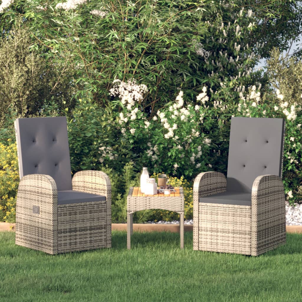 vidaXL Tuinstoelen 2 st met kussens poly rattan beige