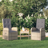 vidaXL Tuinstoelen 2 st met kussens poly rattan beige
