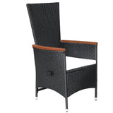 vidaXL 9-delige Tuinset met kussens poly rattan zwart