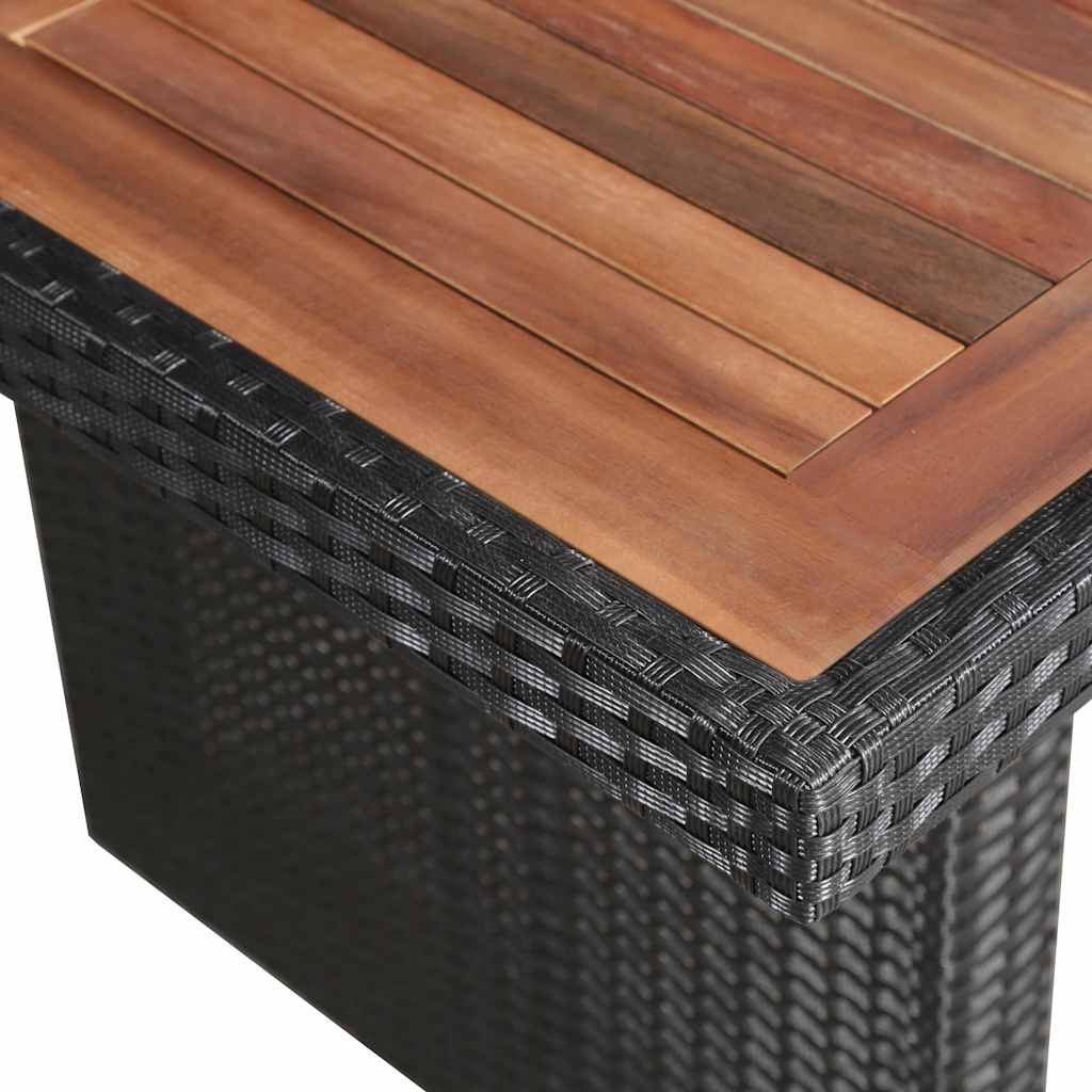 vidaXL 9-delige Tuinset met kussens poly rattan zwart