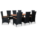 vidaXL 7-delige Tuinset met kussens poly rattan grijs