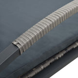vidaXL Ligbed met kussen en wieltjes poly rattan bruin