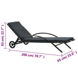 vidaXL Ligbedden met tafel poly rattan bruin
