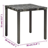 vidaXL Ligbedden met tafel poly rattan bruin