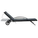 vidaXL Ligbedden met tafel poly rattan bruin
