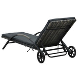 vidaXL Ligbedden met tafel poly rattan bruin