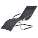 vidaXL Sun Lounger with Cushion Aluminum and Textilene Black