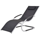 vidaXL Sun Lounger with Cushion Aluminum and Textilene Black
