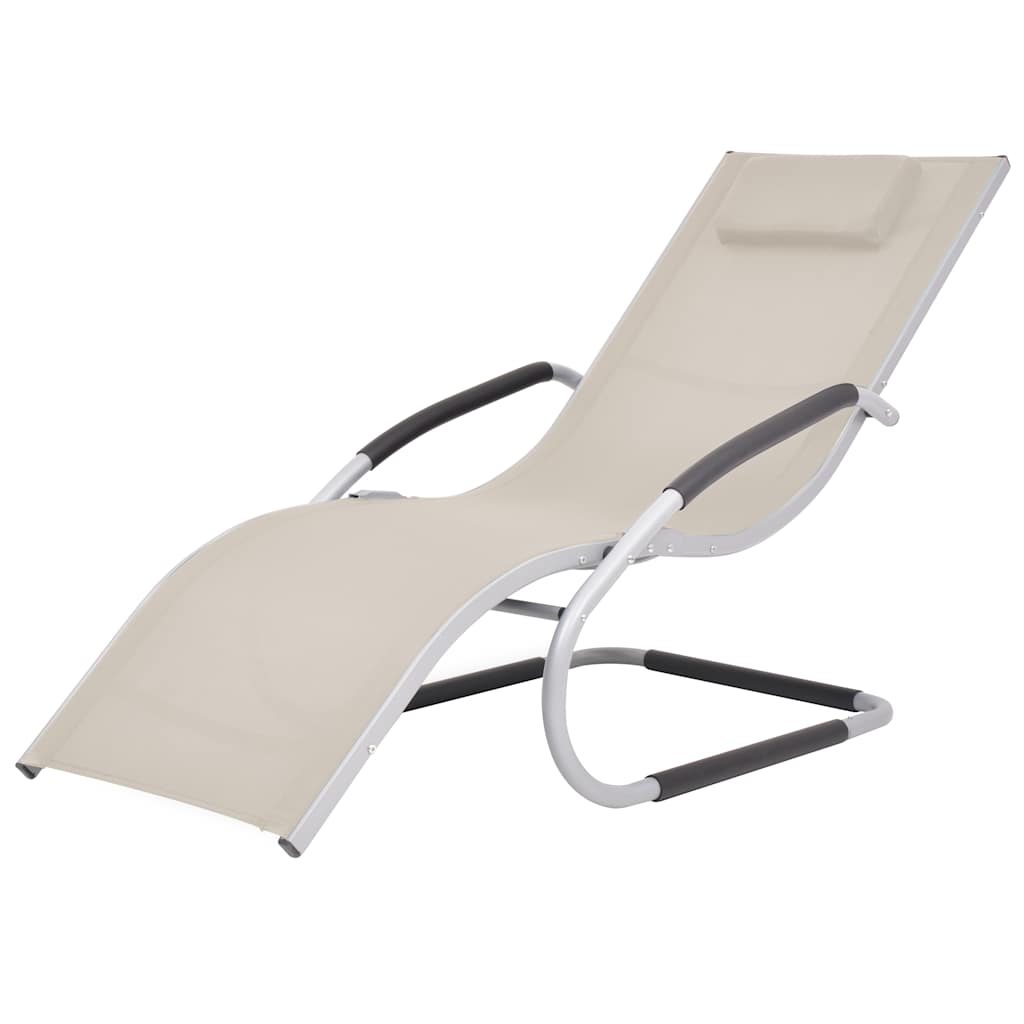 vidaXL Sun Lounger with Cushion Aluminum and Textilene Black