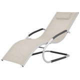 vidaXL Sun Lounger with Cushion Aluminum and Textilene Black