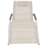 vidaXL Sun Lounger with Cushion Aluminum and Textilene Black