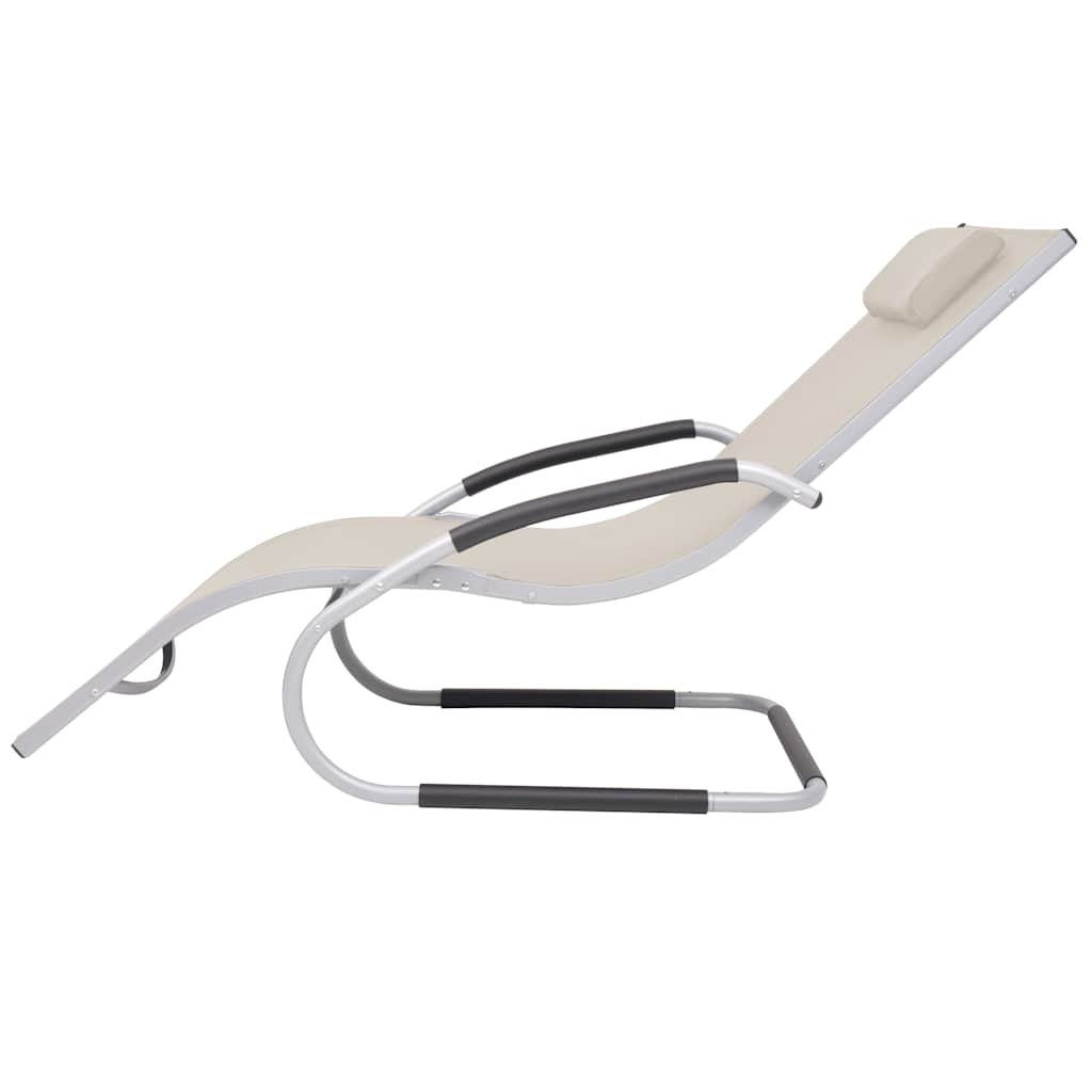 vidaXL Sun Lounger with Cushion Aluminum and Textilene Black