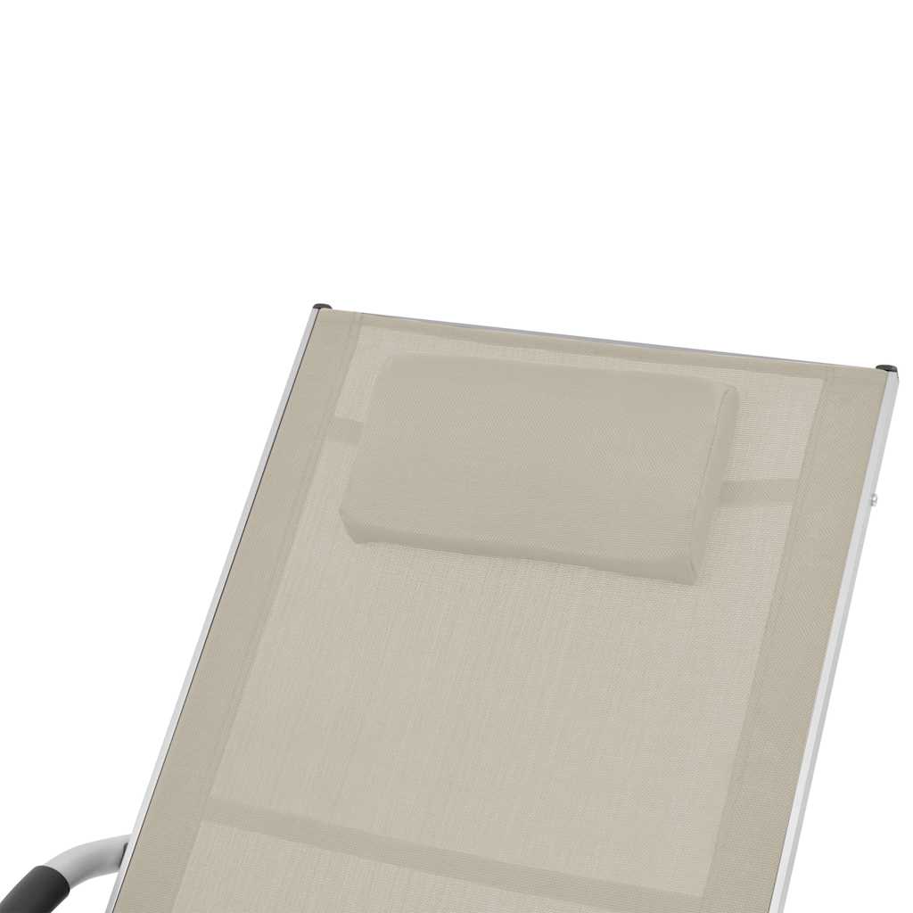 vidaXL Sun Lounger with Cushion Aluminum and Textilene Black