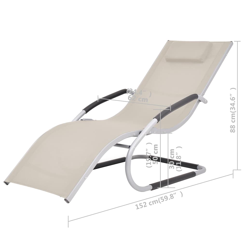 vidaXL Sun Lounger with Cushion Aluminum and Textilene Black