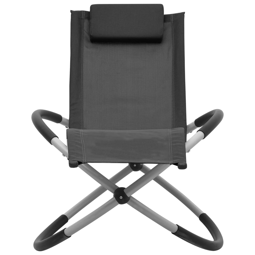 vidaXL Kids' Sun Lounger Steel Black