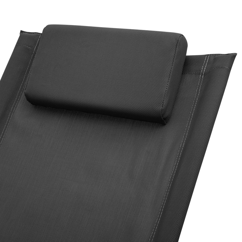 vidaXL Kids' Sun Lounger Steel Black