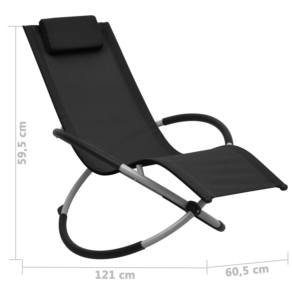 vidaXL Kids' Sun Lounger Steel Black
