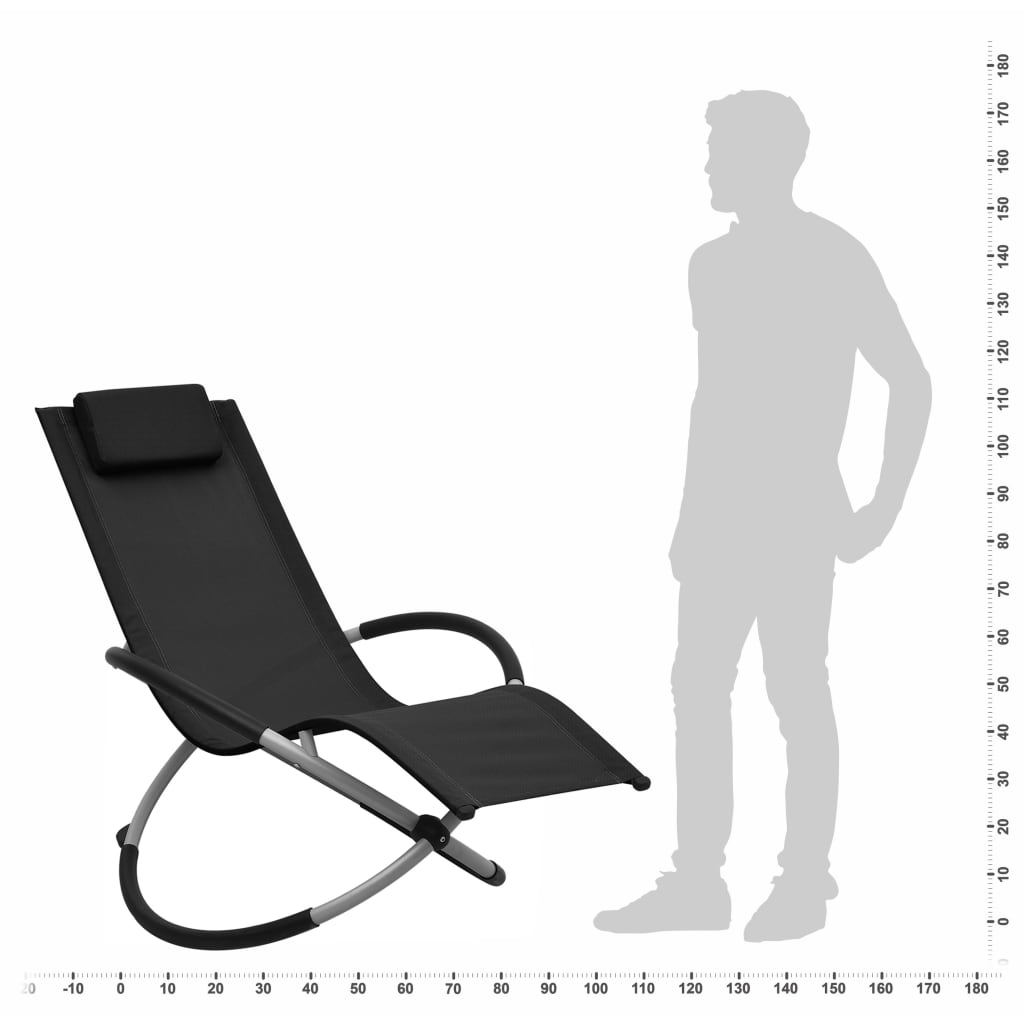 vidaXL Kids' Sun Lounger Steel Black