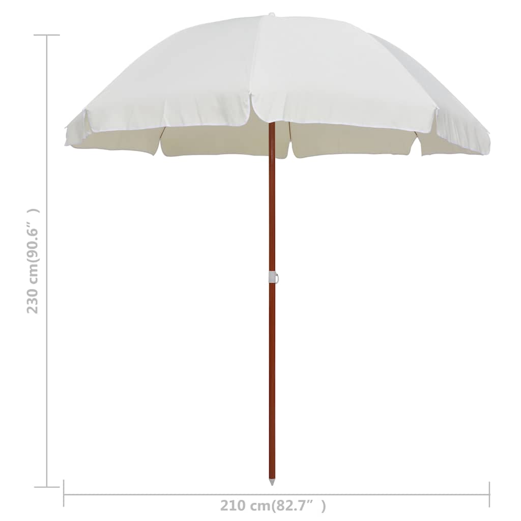 vidaXL Parasol met stalen paal 180 cm zandkleurig