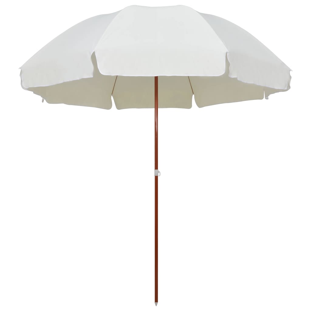 vidaXL Parasol met stalen paal 180 cm zandkleurig