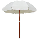 vidaXL Parasol met stalen paal 180 cm zandkleurig