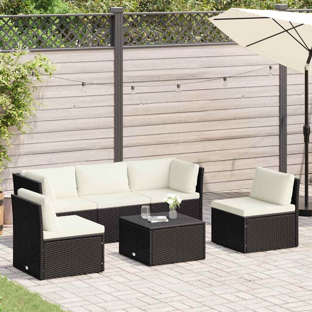 vidaXL Loungeset met kussens 4-delig poly rattan grijs