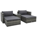 vidaXL 5-delige Loungeset met kussens poly rattan bruin