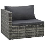 vidaXL 5-delige Loungeset met kussens poly rattan bruin