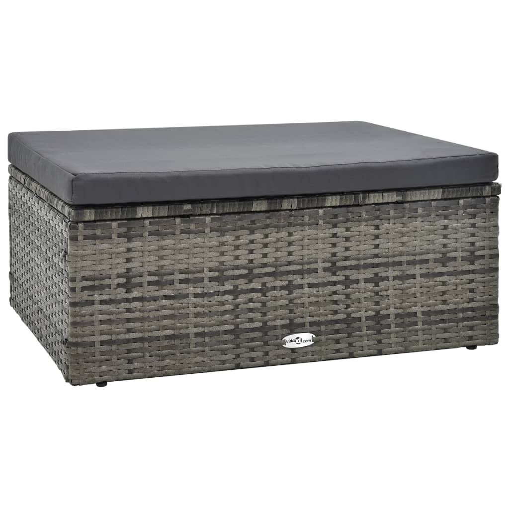 vidaXL 5-delige Loungeset met kussens poly rattan bruin