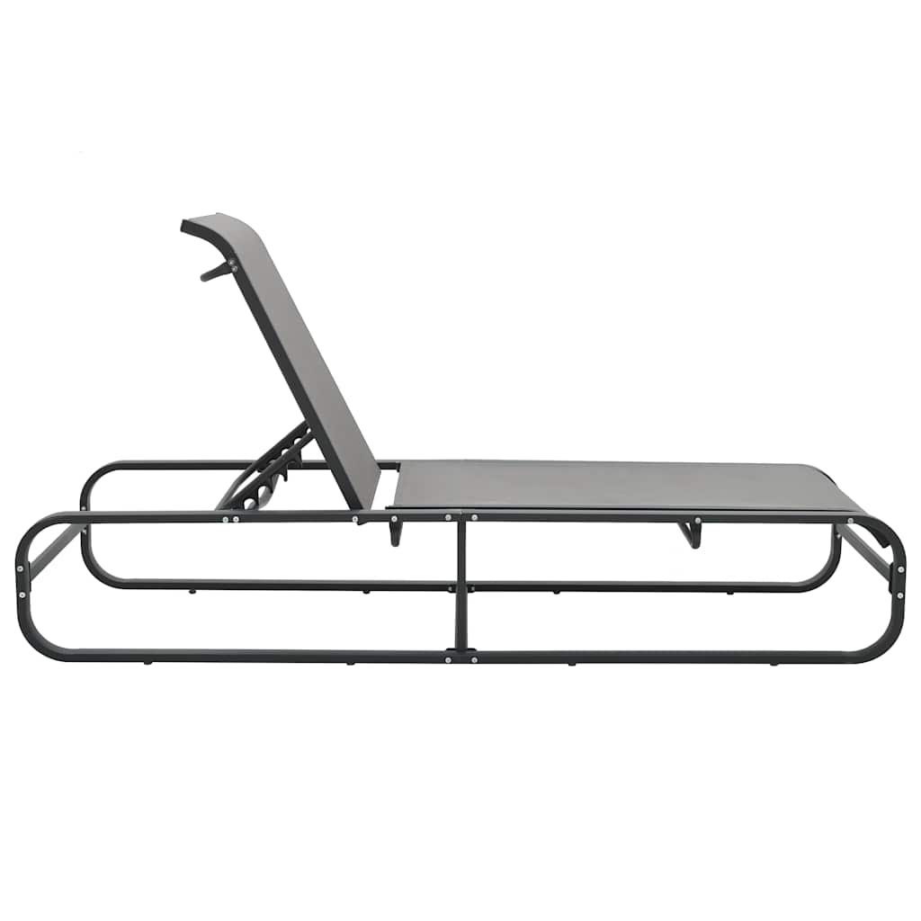vidaXL Ligbed aluminium en textileen