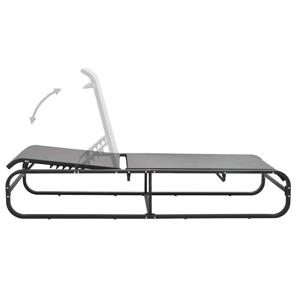vidaXL Ligbed aluminium en textileen