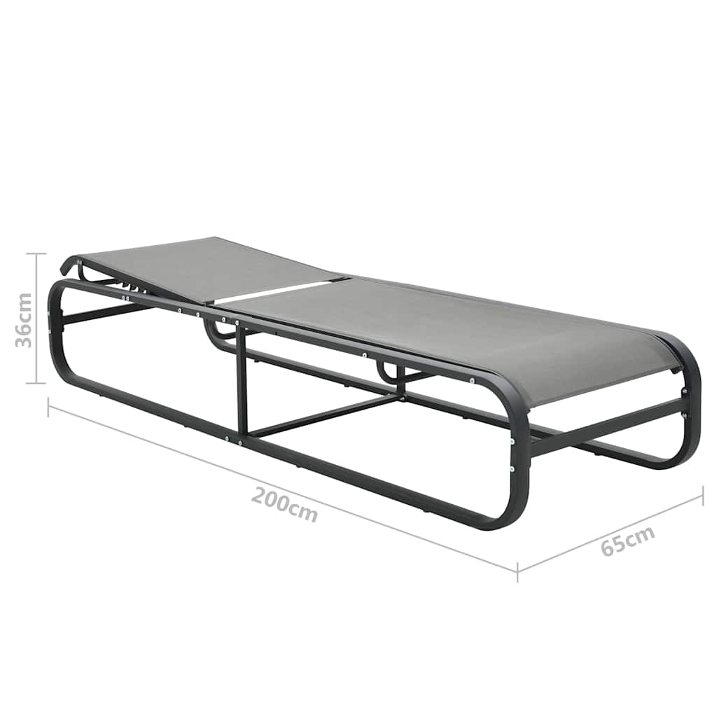 vidaXL Ligbed aluminium en textileen