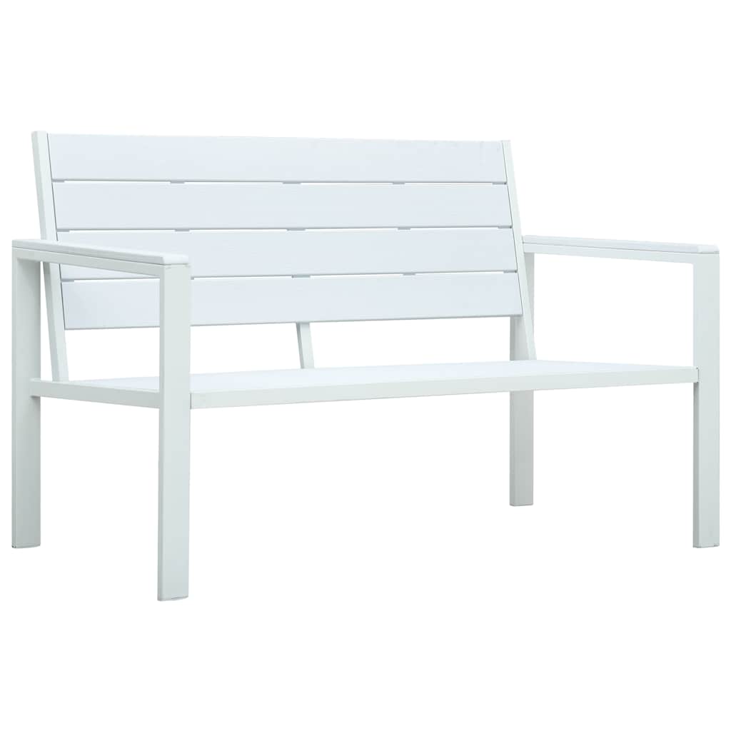 vidaXL Tuinbank hout-look 120 cm HDPE wit