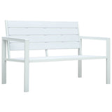 vidaXL Tuinbank hout-look 120 cm HDPE wit