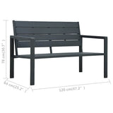 vidaXL Tuinbank hout-look 120 cm HDPE wit